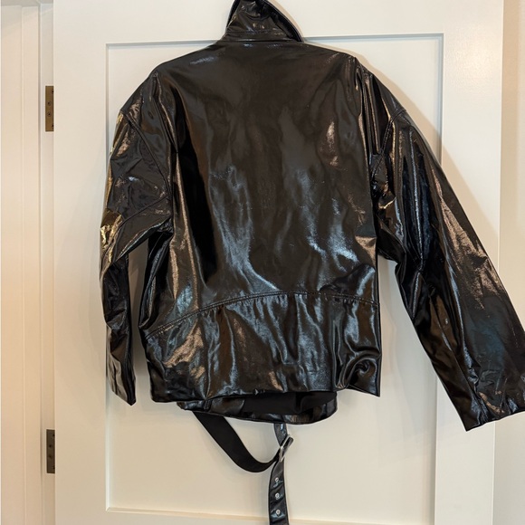 NWT Black Shiny Leather Jacket Divided by H & M - Picture 4 of 6